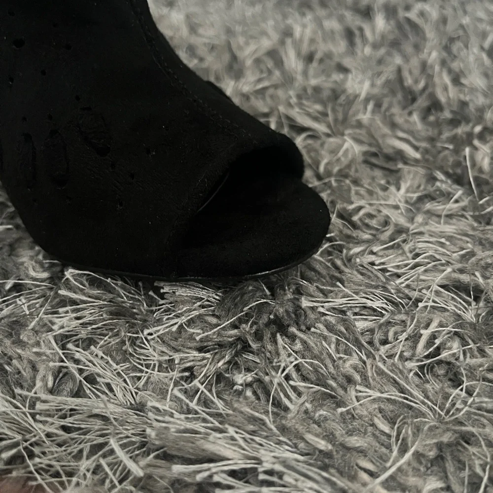 Open Toe Suede Ankle Boot - Picture 6 of 9